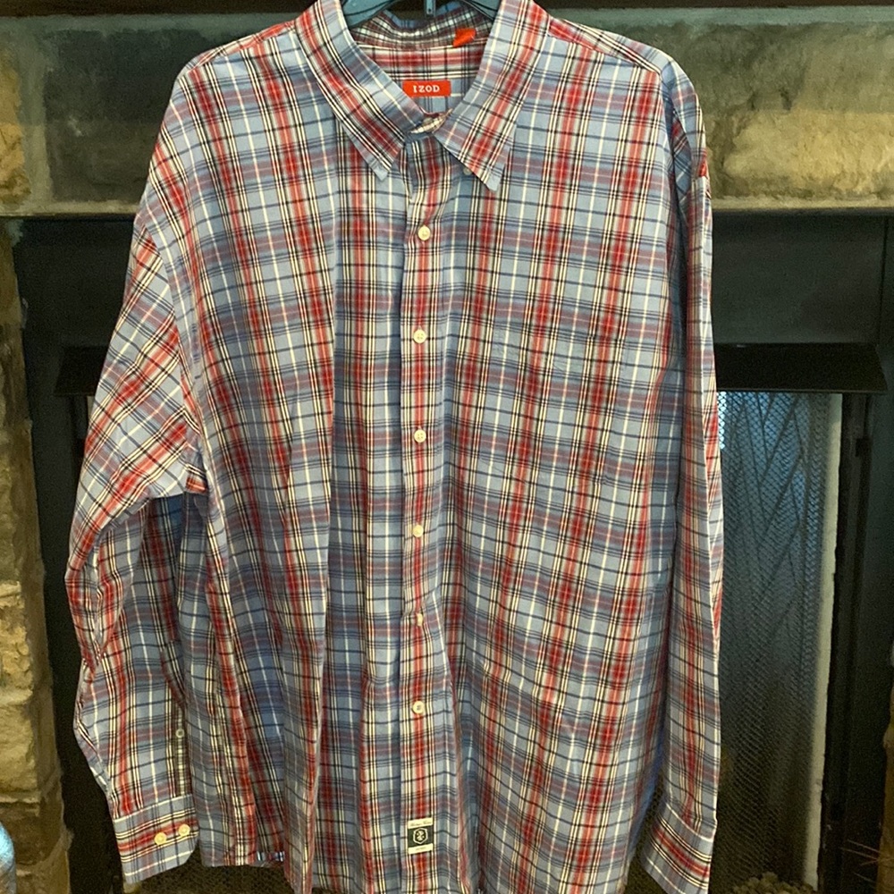 Men’s button shirt Plaid red/blue